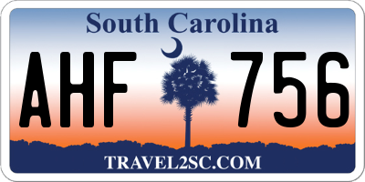SC license plate AHF756