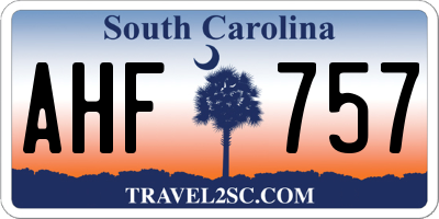 SC license plate AHF757