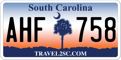 SC license plate AHF758