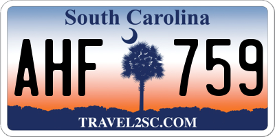 SC license plate AHF759
