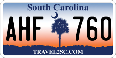 SC license plate AHF760