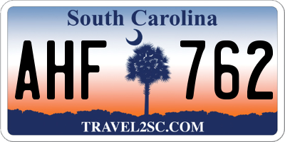 SC license plate AHF762