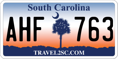 SC license plate AHF763