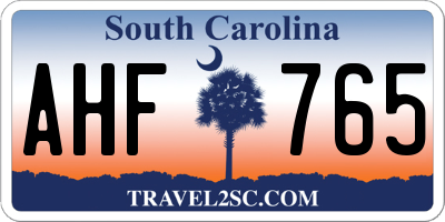SC license plate AHF765