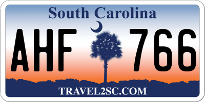 SC license plate AHF766
