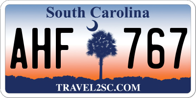 SC license plate AHF767