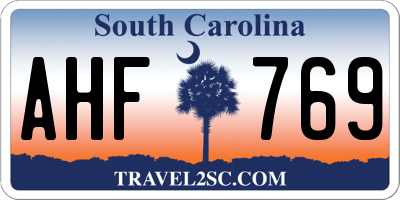SC license plate AHF769