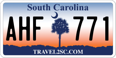 SC license plate AHF771