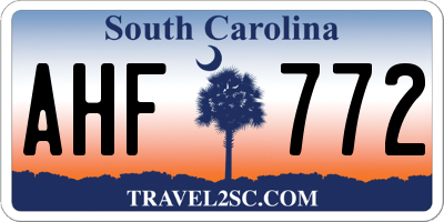 SC license plate AHF772