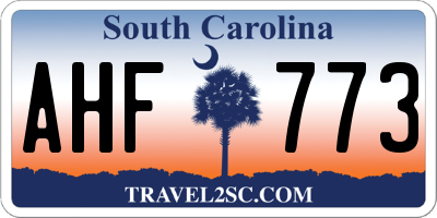 SC license plate AHF773