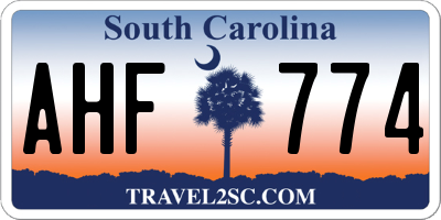 SC license plate AHF774