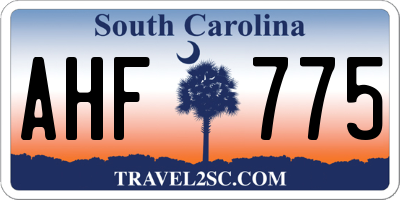 SC license plate AHF775