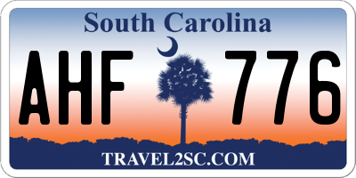 SC license plate AHF776