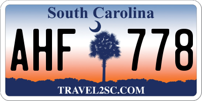 SC license plate AHF778