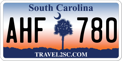 SC license plate AHF780