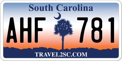 SC license plate AHF781