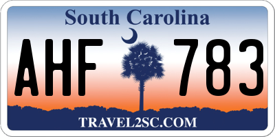 SC license plate AHF783