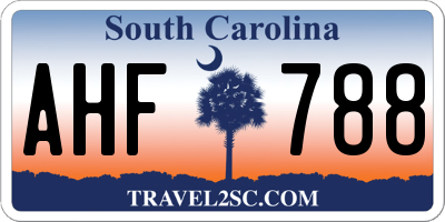 SC license plate AHF788