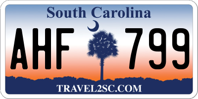 SC license plate AHF799
