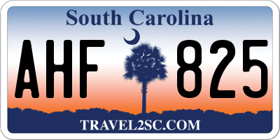 SC license plate AHF825