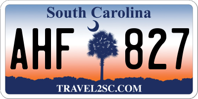 SC license plate AHF827
