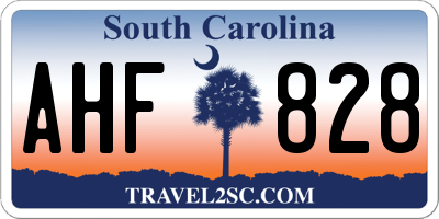 SC license plate AHF828