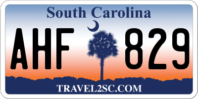 SC license plate AHF829