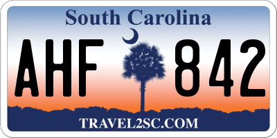 SC license plate AHF842