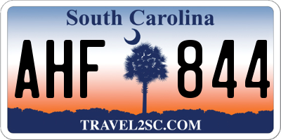 SC license plate AHF844