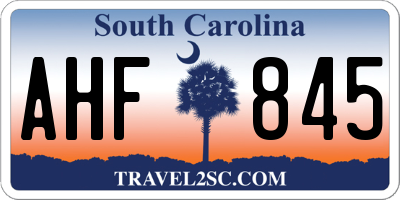 SC license plate AHF845