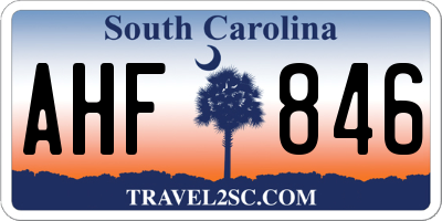 SC license plate AHF846