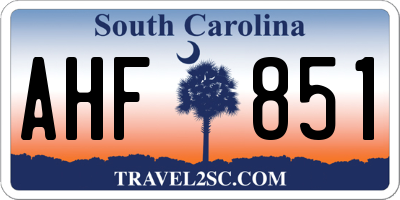 SC license plate AHF851