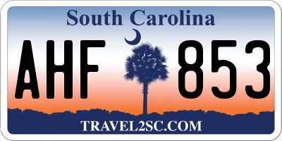 SC license plate AHF853