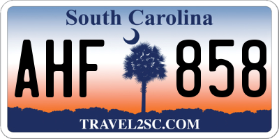 SC license plate AHF858
