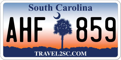 SC license plate AHF859