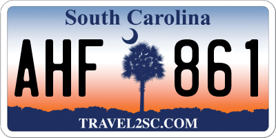 SC license plate AHF861