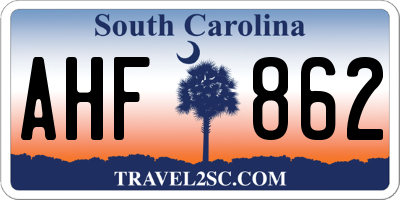 SC license plate AHF862