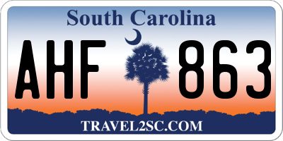 SC license plate AHF863