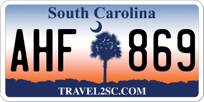 SC license plate AHF869