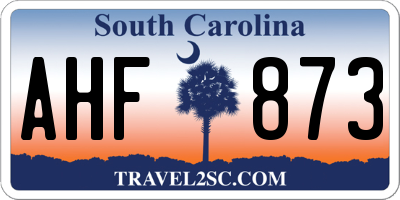 SC license plate AHF873