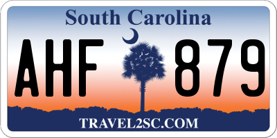 SC license plate AHF879