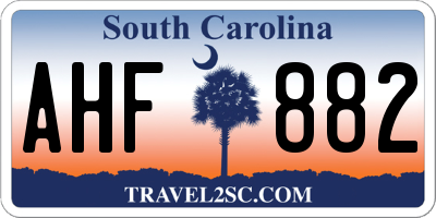 SC license plate AHF882