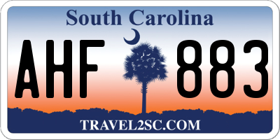 SC license plate AHF883