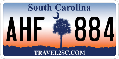 SC license plate AHF884