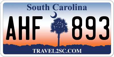SC license plate AHF893