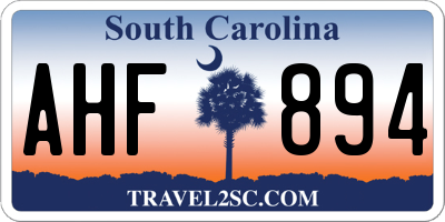 SC license plate AHF894