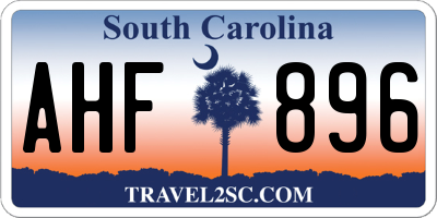 SC license plate AHF896
