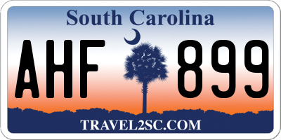 SC license plate AHF899