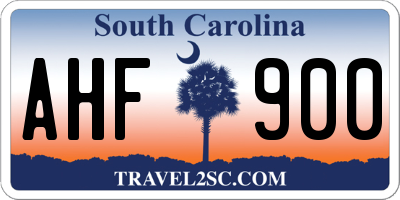 SC license plate AHF900