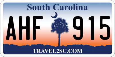 SC license plate AHF915